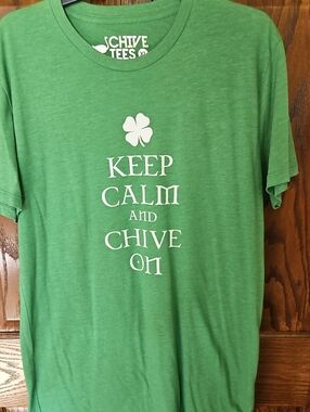Keep Calm and Chive On Green Tee - Chive Tees